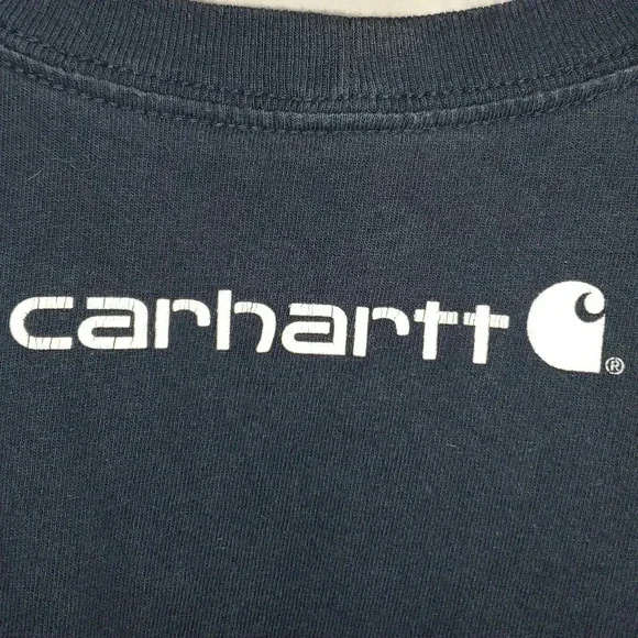 Men′s Carhartt Original Fit Crewneck Long Sleeve T-Shirt w Sleeve Logo Size S - Picture 6 of 11